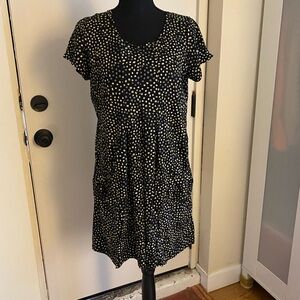 Gudrun Sjoden Black and Gold Polka Dot Tunic